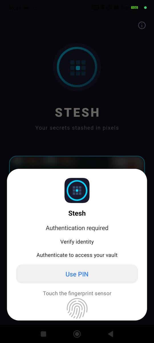 Stesh lock screen with biometric prompt